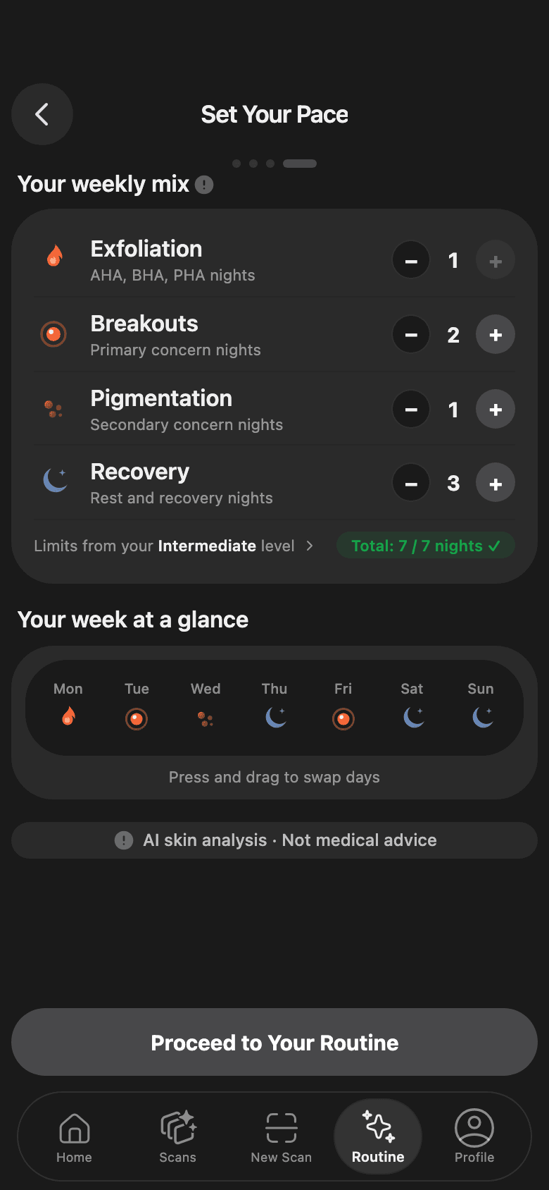 Set Your Pace — the weekly mix of work nights and recovery nights